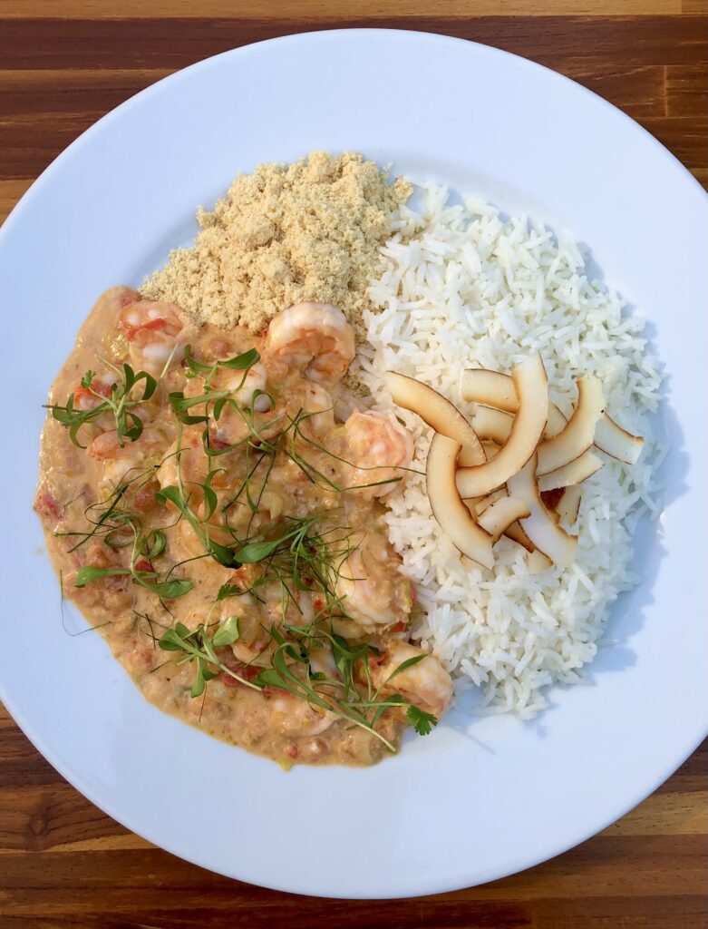 Shrimp with coconut milk 