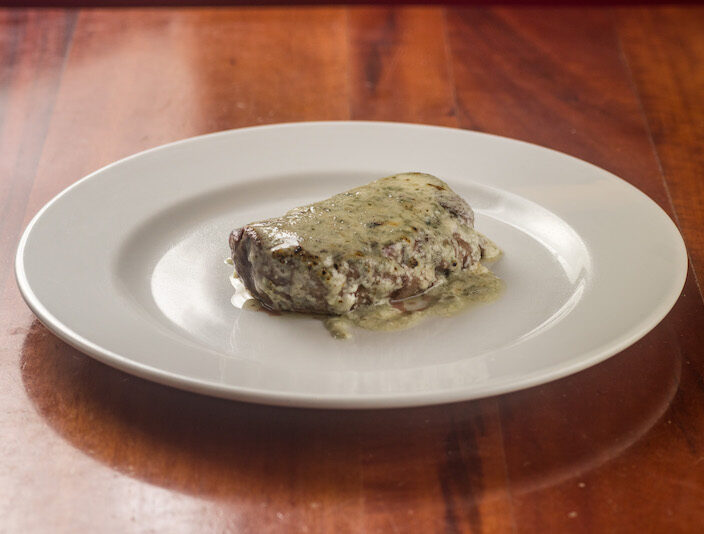 Steak with blue cheese cream